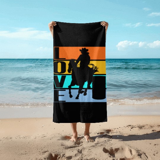 Horseback Riding Equestrian Colorful Horse Lovers Beach Towels