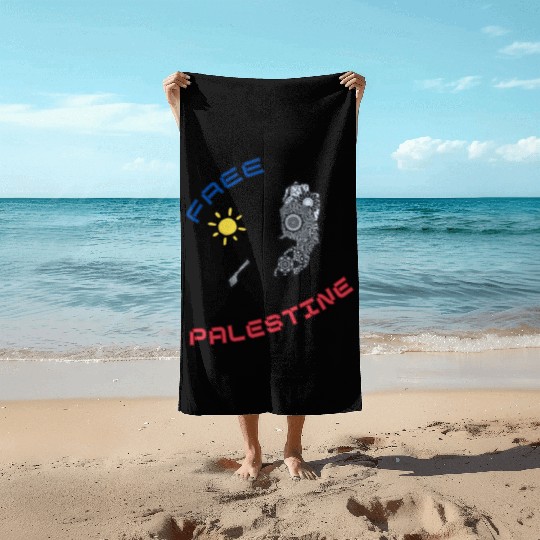 FREE PALESTINE, FREE GAZA PALESTINE. Beach Towels