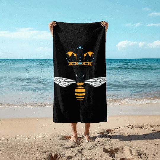 Queen Bee Crown Women Hive Beekeeping Bee Women Beach Towels