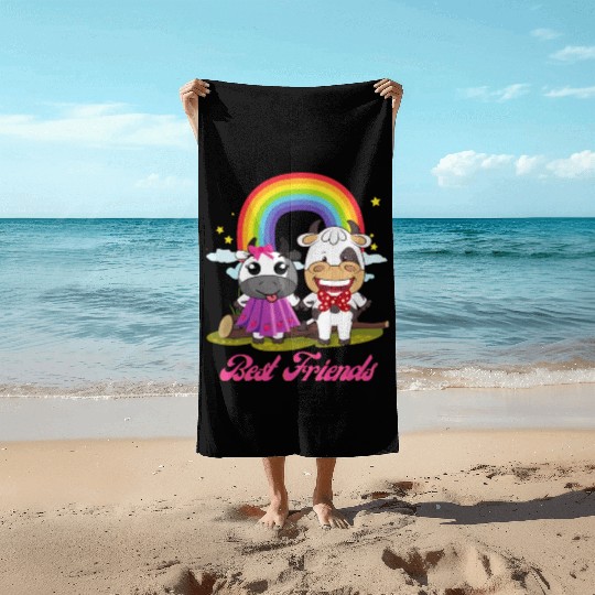 Cow Mooey Cute Strawberry Cow Best Friends Beach Towels