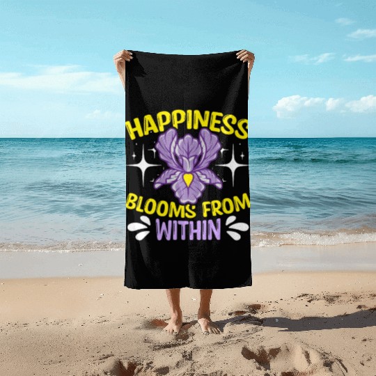 Orchids Happiness Blooms From Within Orchid Grower Beach Towels