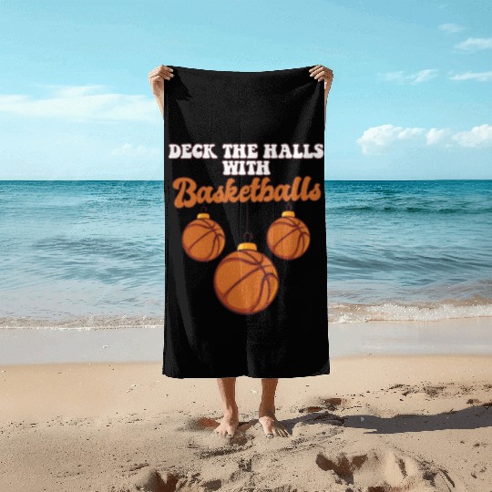 Basketball Player Coach Christmas Balls Deck The Beach Towels