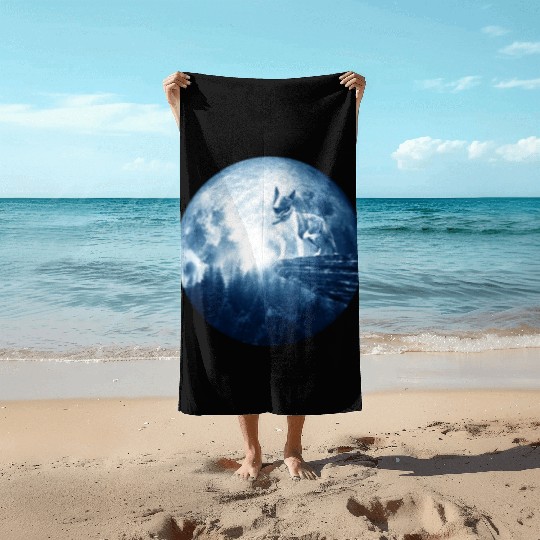 Bull Terrier Miniature Dog Moon Dog Mom Dad Women Beach Towels