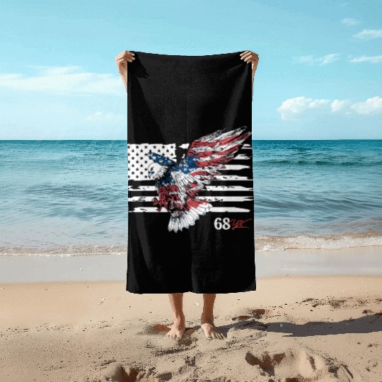 American eagle flag Beach Towels