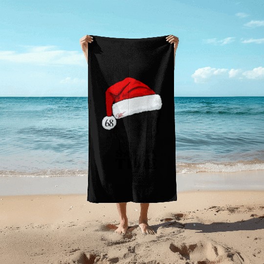 Santa time skull Beach Towels