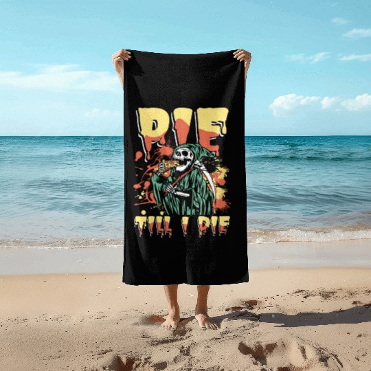 Pie till i die | cupcake & cookies grim reaper Beach Towels