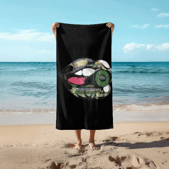 US Armed Forces Military Lip Bullet Army First Res Beach Towels