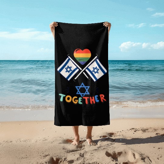 LGBTQ community STANDS WITH ISRAEL Beach Towels