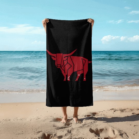 Courageous Bull Heart Beach Towels