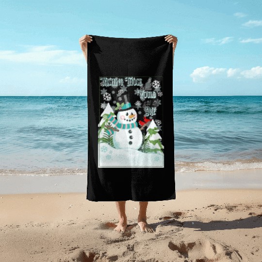 Funny Cranky Snowman Beach Towels