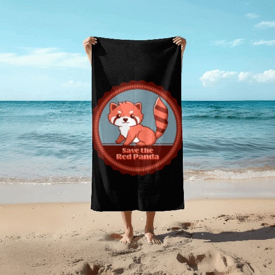 Save The Red Panda Beach Towels