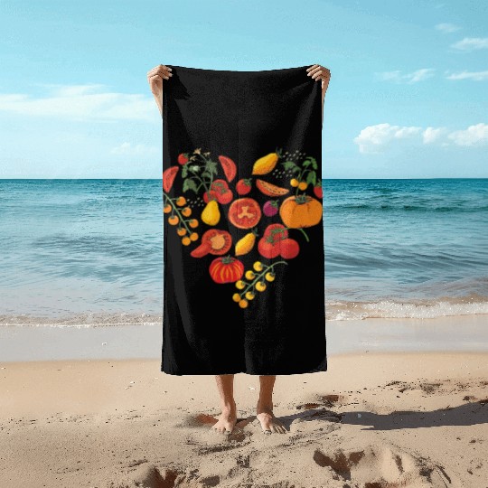 Vegetable Gardener Gardening Tomato Beach Towels