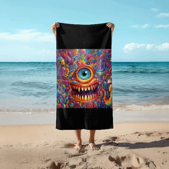 Going On a Little Trip - Cyclops and Teeth Psyched Beach Towels