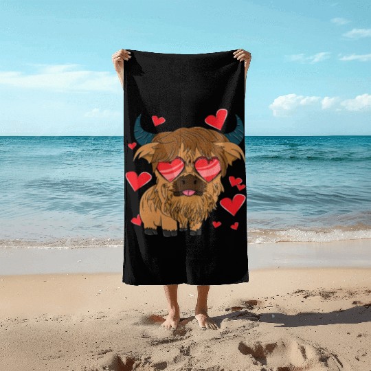 Plain Highland Cow Beach Towels