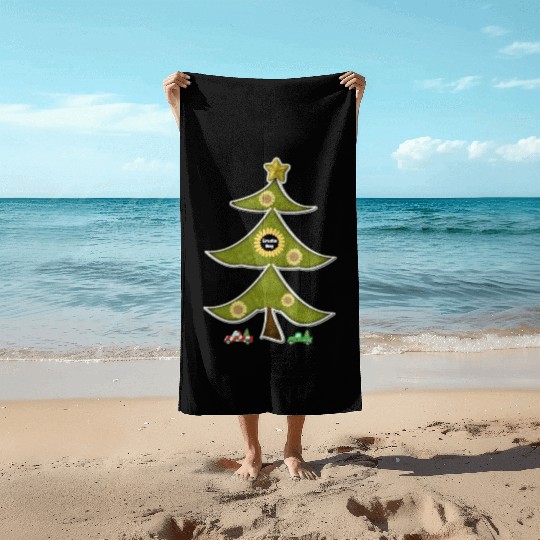 The Crazy Grudlebay Sunflower Christmas Tree Beach Towels