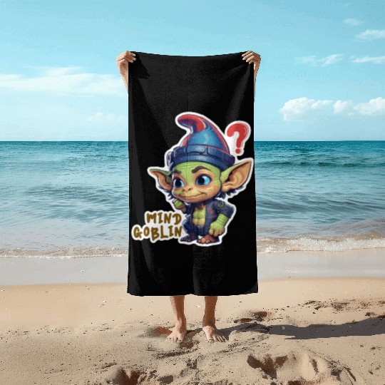 Funny Green Goblin Monster - Mind Goblin Deez Nuts Beach Towels
