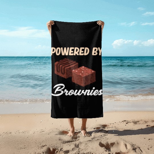 Powered By Brownies Lover Fudge Cookie Beach Towels