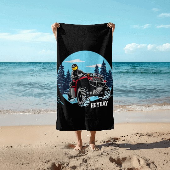 ATV/Quad "Winter Riding" style logo. By "Hey Day" Beach Towels