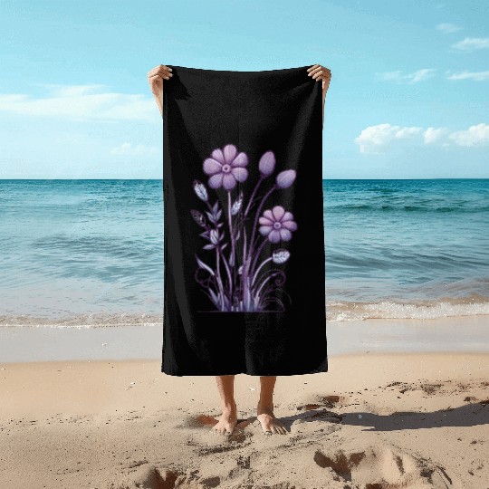 Lavender Majesty: A Tapestry of Orchids and Lilacs Beach Towels