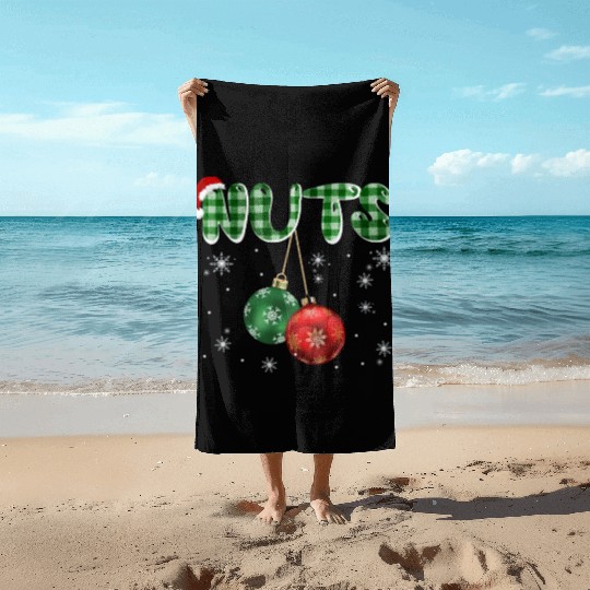 Chest Nuts Christmas Funny Couple Matching Beach Towels