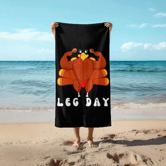 Funny Turkey Workout Gym Leg Day BodyBuilding Beach Towels