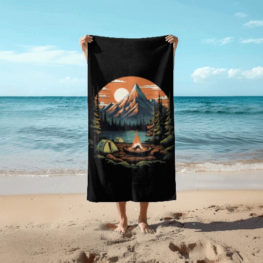 Forest nature trekking adventure Beach Towels