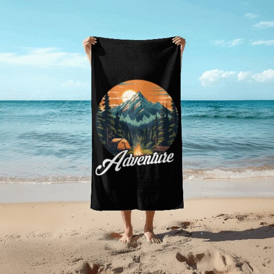 Forest nature trekking adventure Beach Towels
