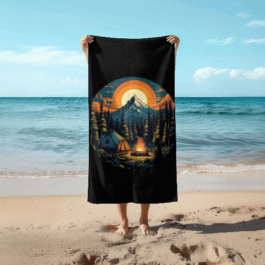 Forest nature trekking adventure Beach Towels