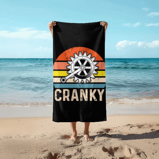 Cranky Vintage Sun funny Bicycle Lovers Beach Towels