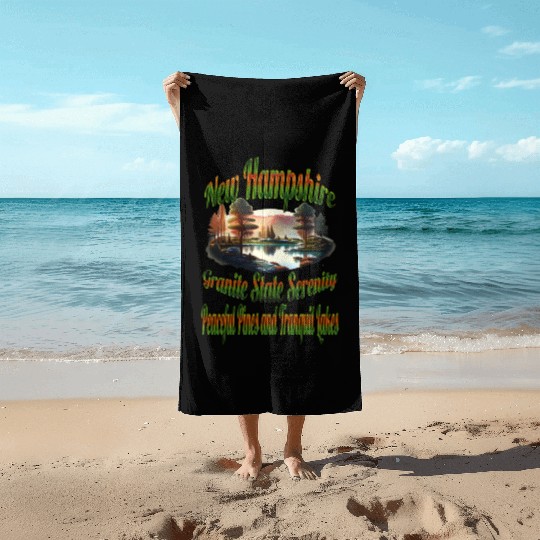 New Hampshire Granite State Serenity Beach Towels