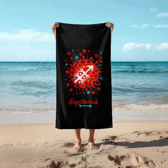 Sagittarius in the Winter Wonderland Beach Towels