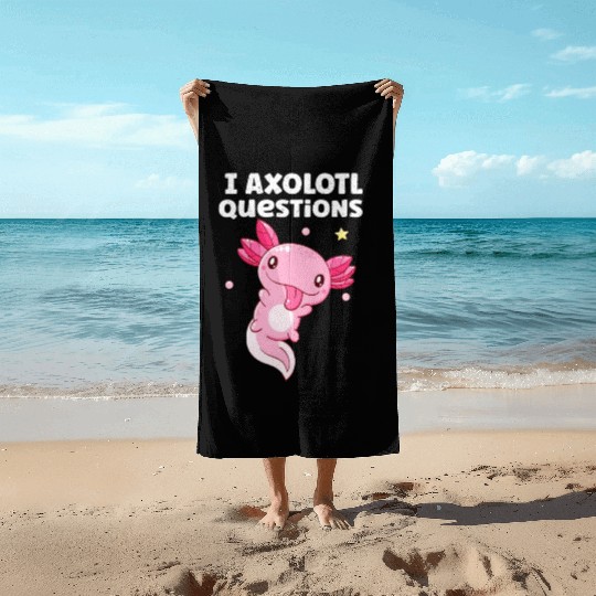 I Axolotl Questions Axolotl funny Axolotl Retro Beach Towels