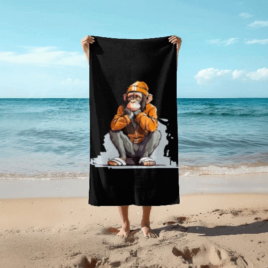 Street Art Monkey Urban Rap Street Monkey Beach Towels
