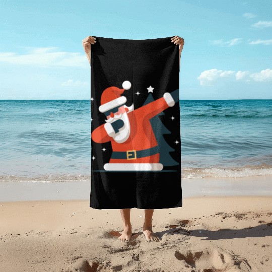 Dabbing Santa Beach Towels