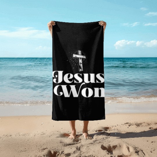 Religious Christian Jesus Won Jesus Holy Cross Beach Towels