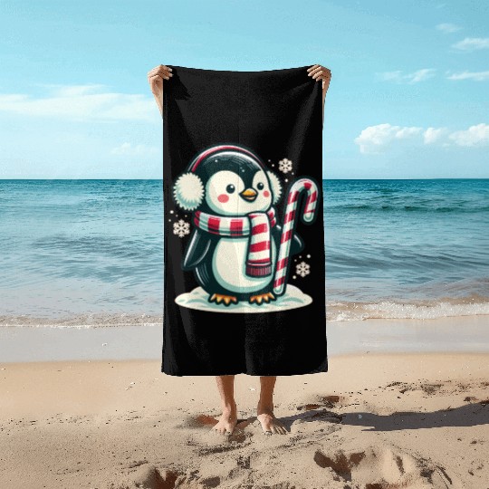 Penguin Christmas Animals Cute Penguins Beach Towels