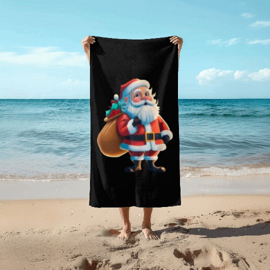 Santa Claus is coming Beach Towels