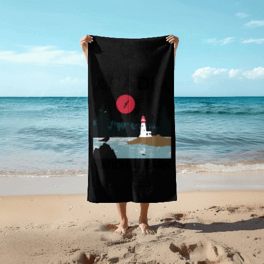 Acadia National Park 80s Maine Mount Island Beach Towels