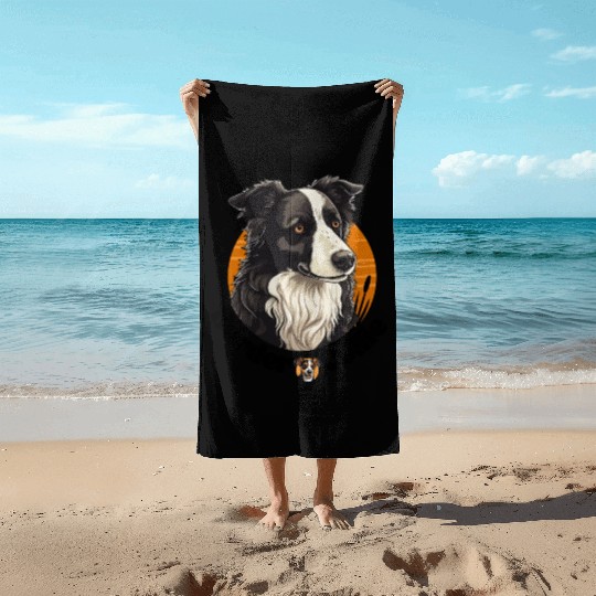 Border Collie my favorite dog Beach Towels