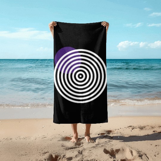 homelon purple dot invert Beach Towels