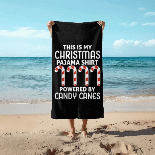 This is My Christmas Pajama Beach Towels Candy Canes