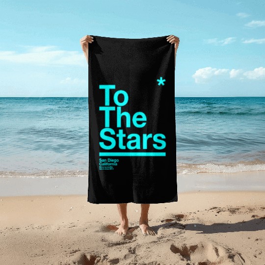 To The Stars Light Blue Beach Towels
