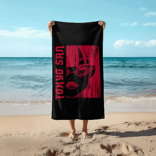 Japanese Street Aesthetic Tokyo Anime Beach Towels