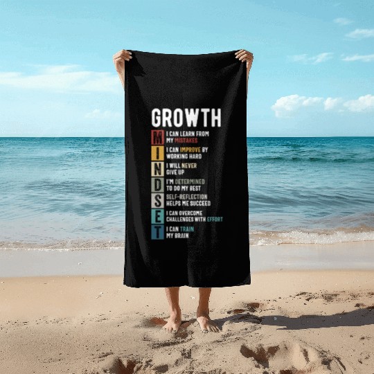growth mindset Beach Towels