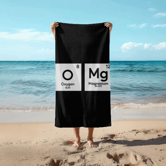 OMG periodic table in chemistry Beach Towels