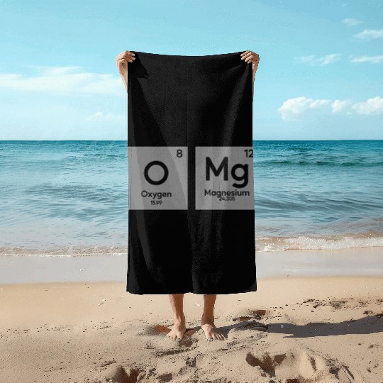 OMG periodic table in chemistry Beach Towels