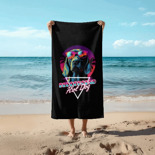 Retro Wave Bloodhound Hot Dog Beach Towels