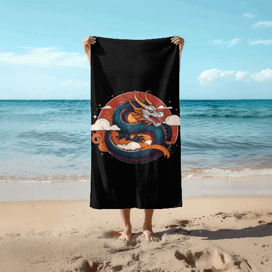 a traditional Chinese dragon Beach Towels