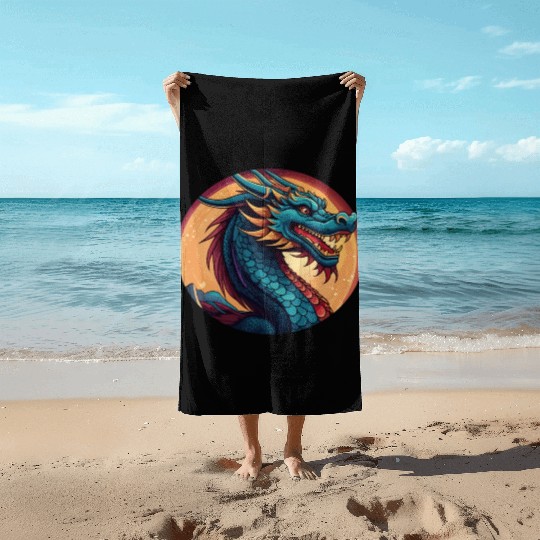traditional Chinese dragon Beach Towels