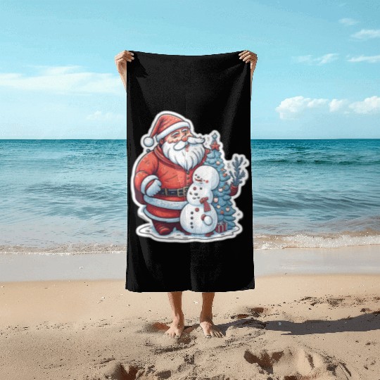 Cheerful Holidays Await: Explore Our Santa Beach Towels